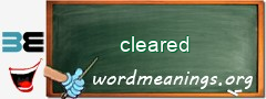 WordMeaning blackboard for cleared